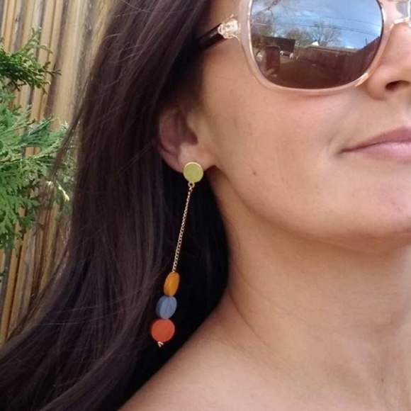 🦋New! Colorful Modern Drop Earrings - Picture 2 of 4